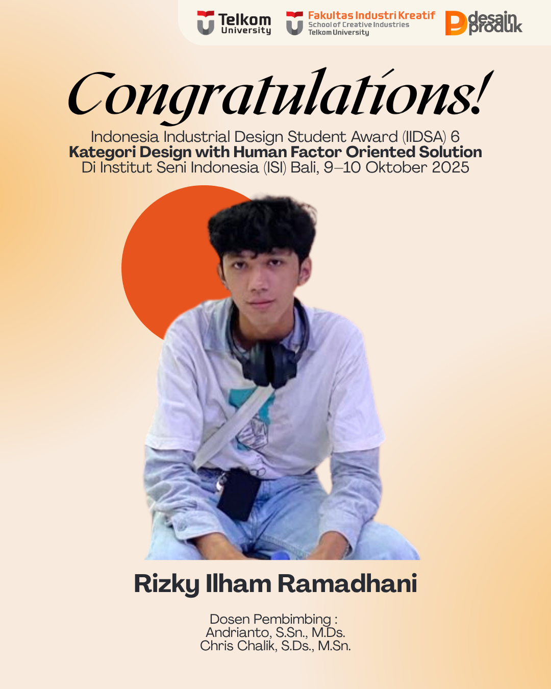 Rizky Ilham Ramadhani meraih IIDSA 6, Kategori Design with Human Factor Oriented Solution Rizky Ilham Ramadhani meraih IIDSA 6, Kategori Design with Human Factor Oriented Solution