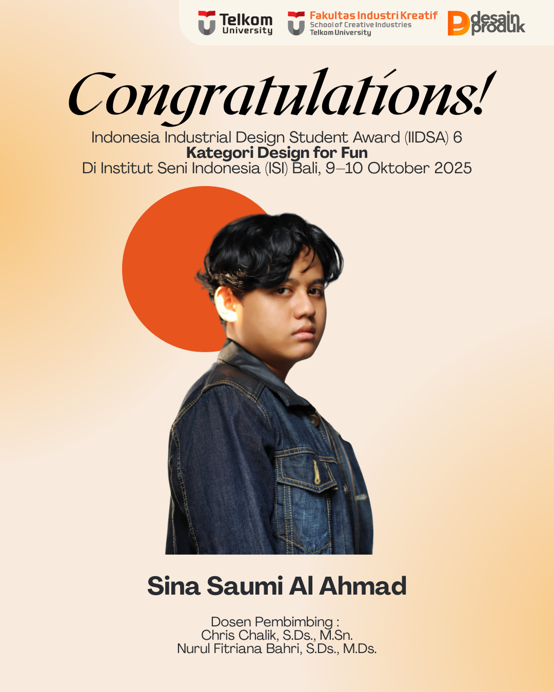 Sina Saumi Al Ahmad meraih IIDSA 6, Kategori Design for Fun Sina Saumi Al Ahmad meraih IIDSA 6, Kategori Design for Fun