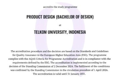 S1 Desain Produk Tel-U Raih Akreditasi Internasional AQAS